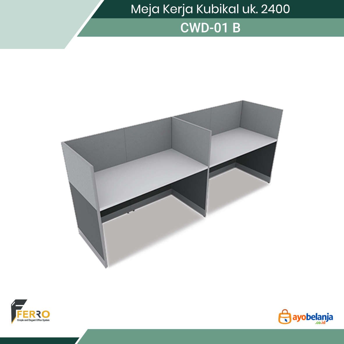 Meja Kerja Kubikal uk. 2400