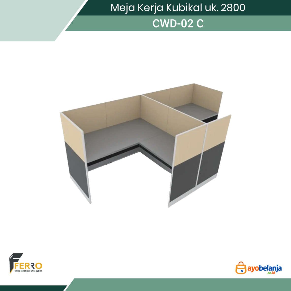 Meja Kerja Kubikal uk. 2800