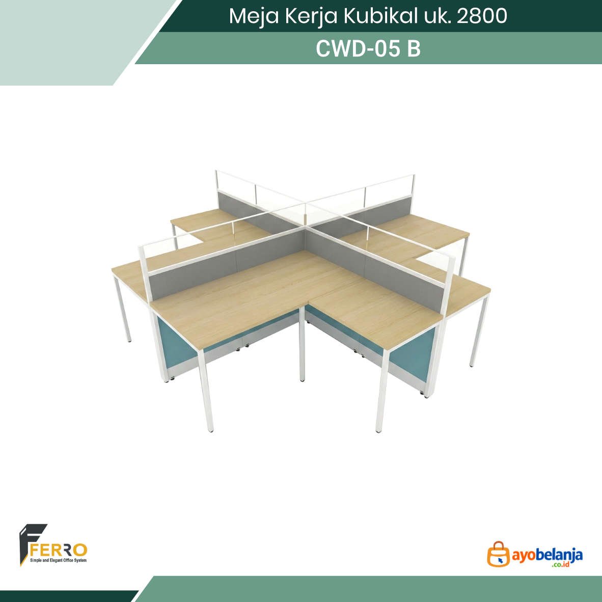 Meja Kerja Kubikal uk. 2800